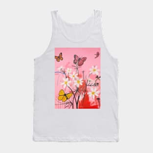 Pink Butterfly Tank Top